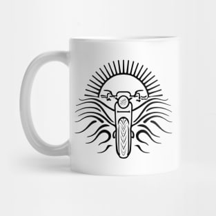 A Motorbike Coming From Sun (Black) Mug